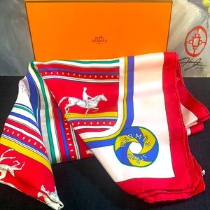Hermes Horse Sequences 100% Silk Scarf